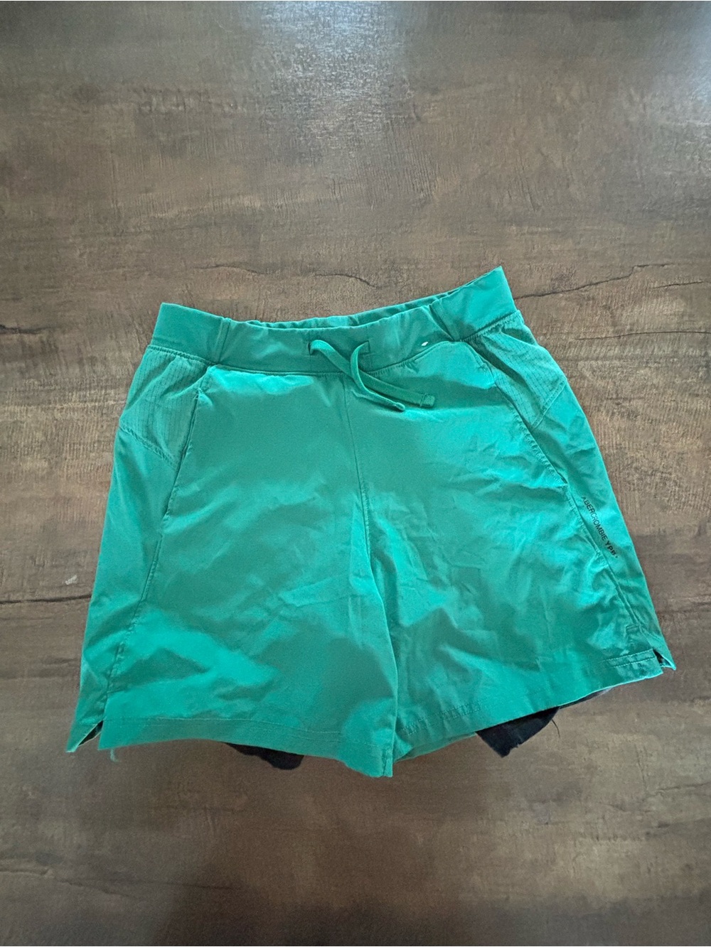 abercrombie kids Teal Athletic Drawstring Shorts